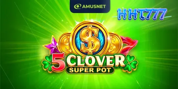 Interface vibrante do jogo de slot Clover Super Pot com símbolos de trevos e moedas